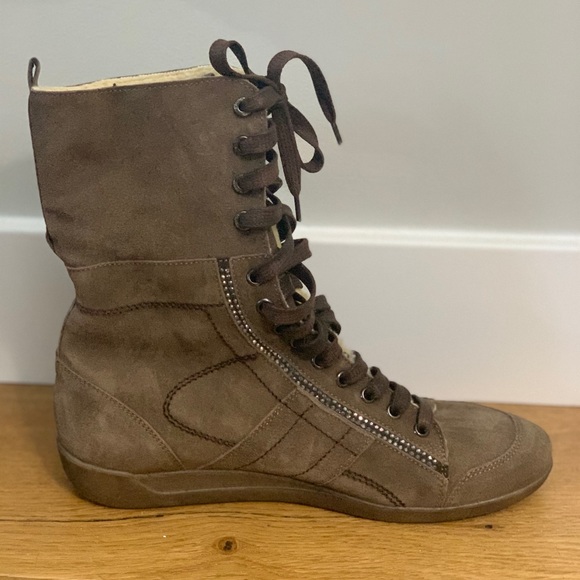 Brown Suede Ankle Boots - Picture 2 of 5